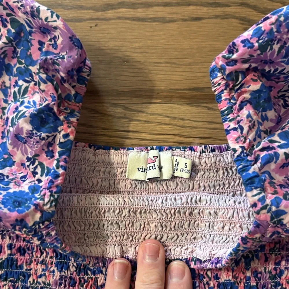 Vineyard Vines Purple Floral Kids Dress - Picture 2 of 4